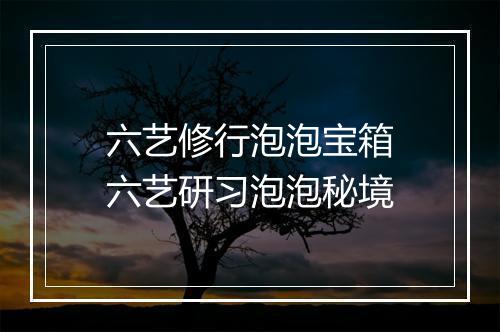 六艺修行泡泡宝箱　六艺研习泡泡秘境
