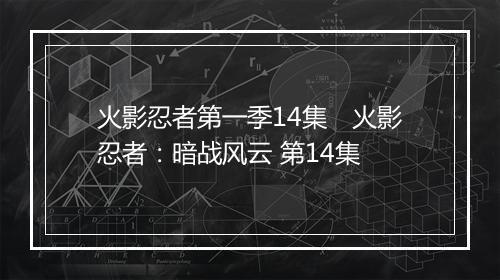 火影忍者第一季14集　火影忍者：暗战风云 第14集
