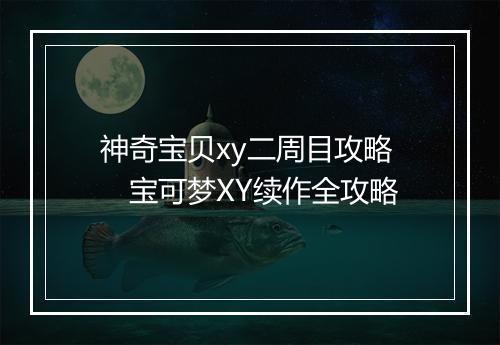 神奇宝贝xy二周目攻略　宝可梦XY续作全攻略