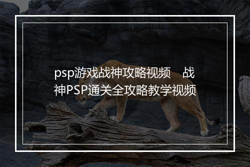psp游戏战神攻略视频　战神PSP通关全攻略教学视频