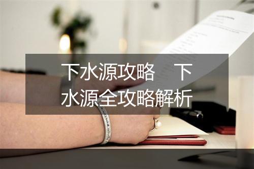 下水源攻略　下水源全攻略解析