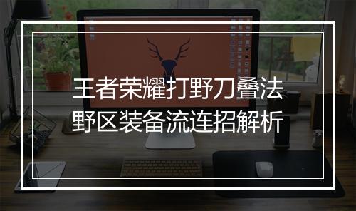 王者荣耀打野刀叠法　野区装备流连招解析