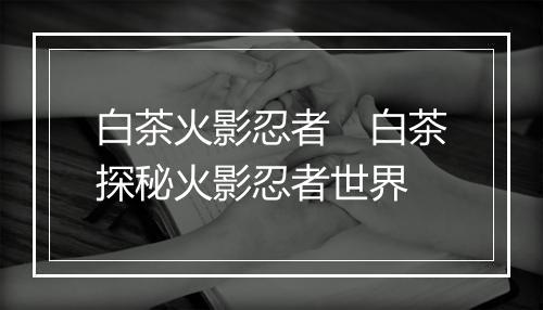 白茶火影忍者　白茶探秘火影忍者世界
