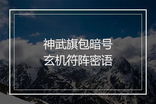 神武旗包暗号　玄机符阵密语