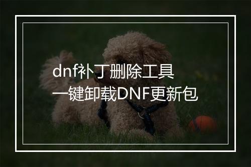 dnf补丁删除工具　一键卸载DNF更新包