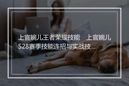 上官婉儿王者荣耀技能　上官婉儿S28赛季技能连招与实战技巧