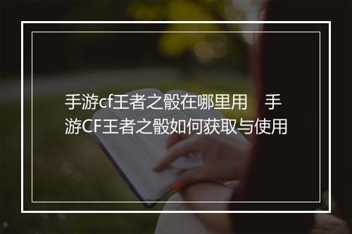 手游cf王者之骰在哪里用　手游CF王者之骰如何获取与使用