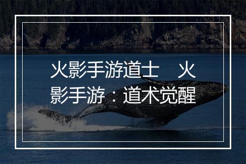 火影手游道士　火影手游：道术觉醒