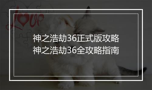 神之浩劫36正式版攻略　神之浩劫36全攻略指南